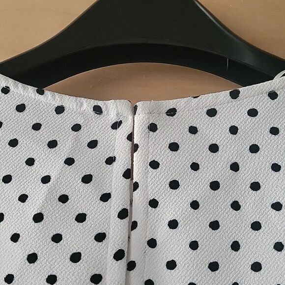 NWT Zara XS Wrap Tie Polka Dot Blk White Blouse Coquette Bow Modest Feminine Top - Picture 13 of 15